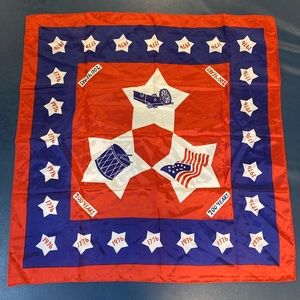 RARE Vintage 25” x 25” bicentennial patriotic americana 100% acetate scarf